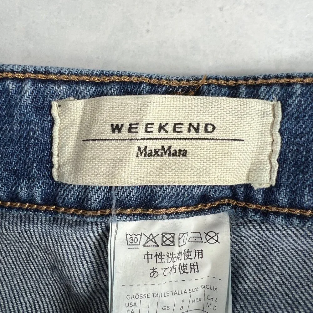 Max Mara Jeans Women's 29x29* Weekend Cropped Cigarette Skinny Blue Denim Tag 8